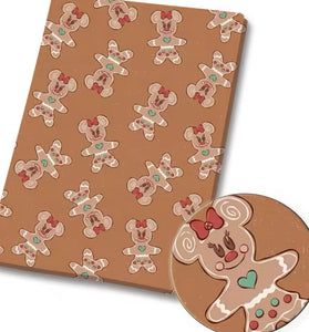 Minnie Mouse Gingerbread polyCotton Fabric Half Yard (18” x 55”)