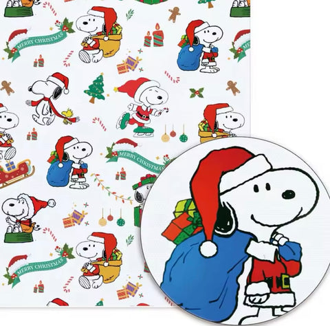 Snoopy Christmas polyCotton Fabric Half Yard (18” x 55”)