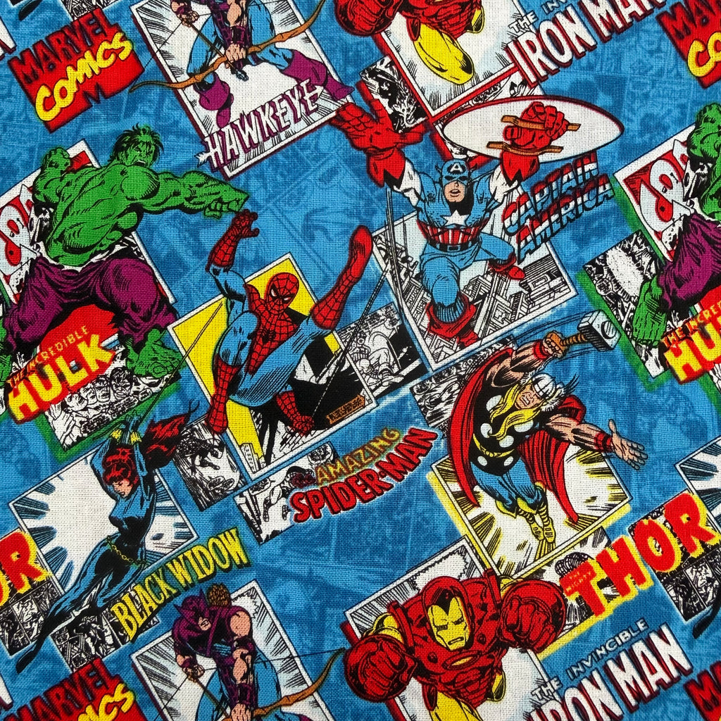 Marvel Avengers Superhero Cotton Fabric - Half Yard (18” x 55”)