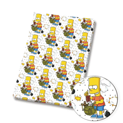 Yellow Cartoon Family Donuts Polycotton Fabric - Half Yard (18” x 55”) 36279