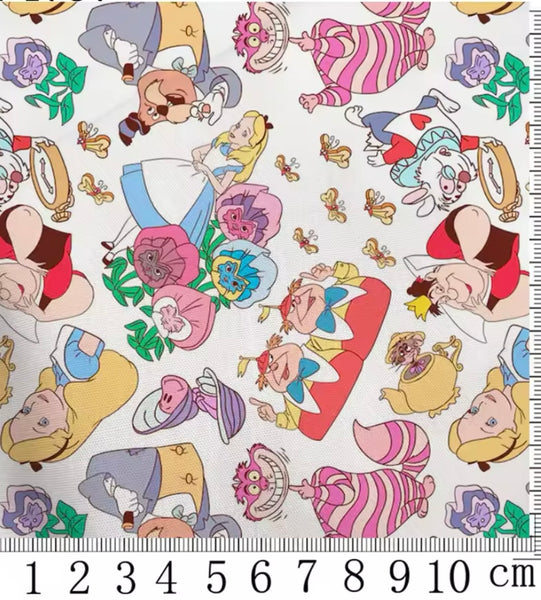 Alice in Wonderland Cotton Fabric Half Yard (18” x 55”)