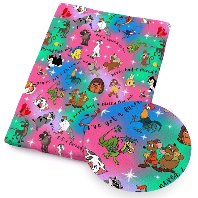 Cartoon Movie Sidekicks Polycotton Fabric - Half Yard (18” x 55”) 1290210
