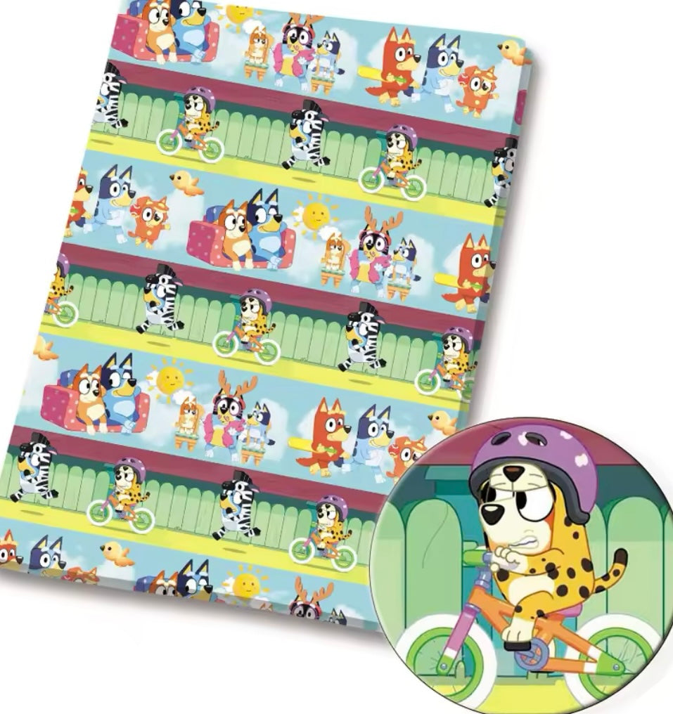 Bluey polyCotton Fabric Half Yard (18” x 55”)