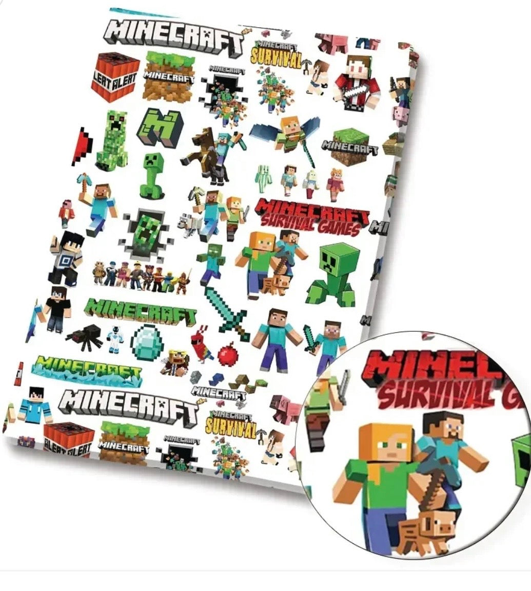 Minecraft Pixel Blocks game Creeper Character Polycotton Fabric - Half Yard (18” x 55”) 97244
