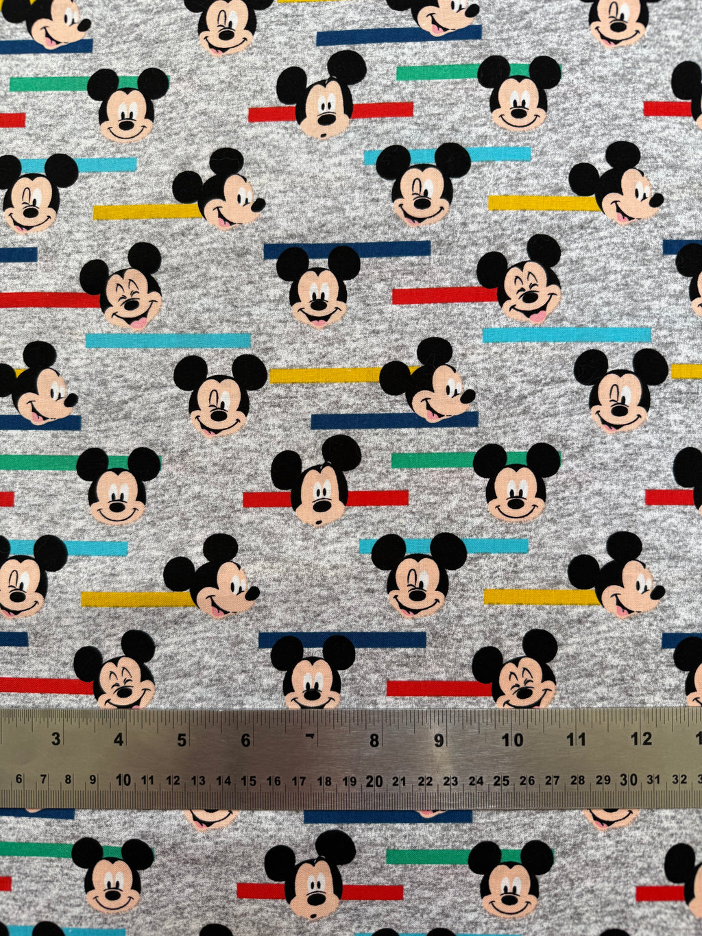 Mickey Mouse Cotton Fabric - Half Yard (18” x 44”)