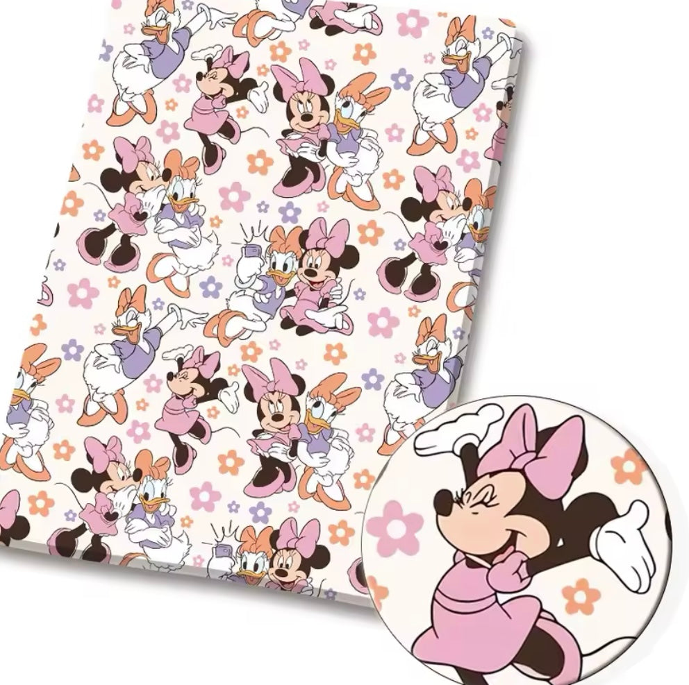Daisy and Minnie polyCotton Fabric Half Yard (18” x 55”)