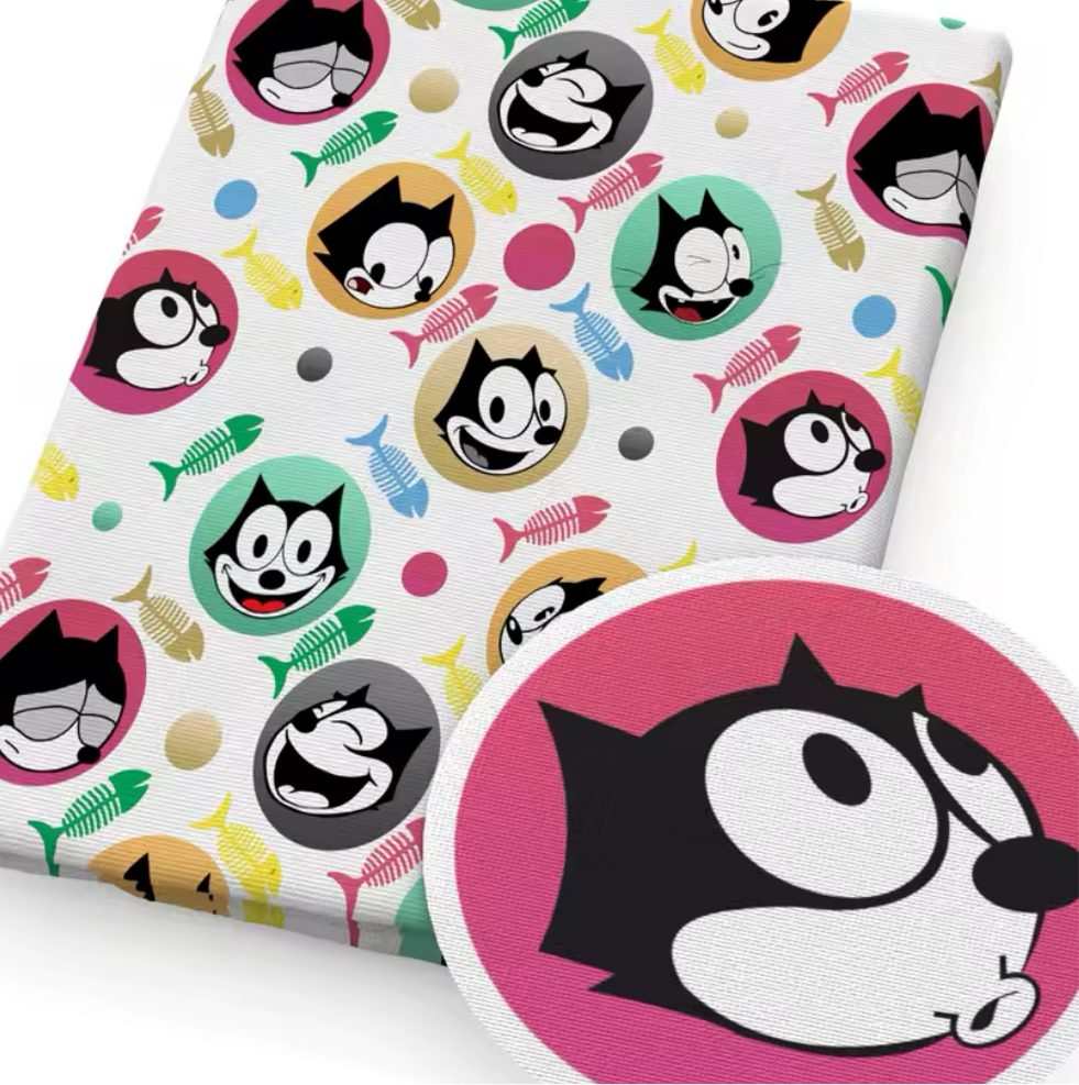 Felix the Cat polyCotton Fabric Half Yard (18” x 55”)