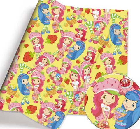 Strawberry Shortcake polyCotton Fabric Half Yard (18” x 55”)