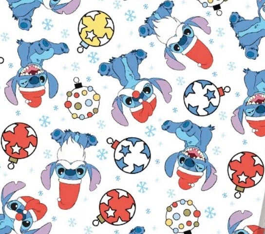 Disney Stitch Alien Christmas Polycotton fabric - Half Yard (18” x 55”) 43647