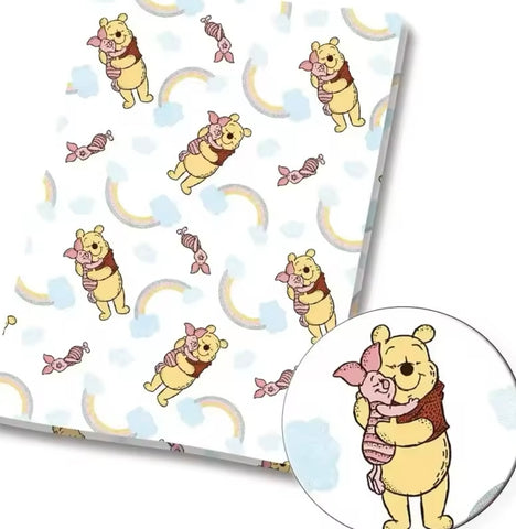 Winnie and Piglet polyCotton Fabric Half Yard (18” x 55”)