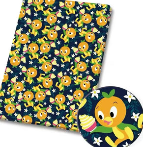 Orange Bird Polycotton Fabric Half Yard (18” x 50”)