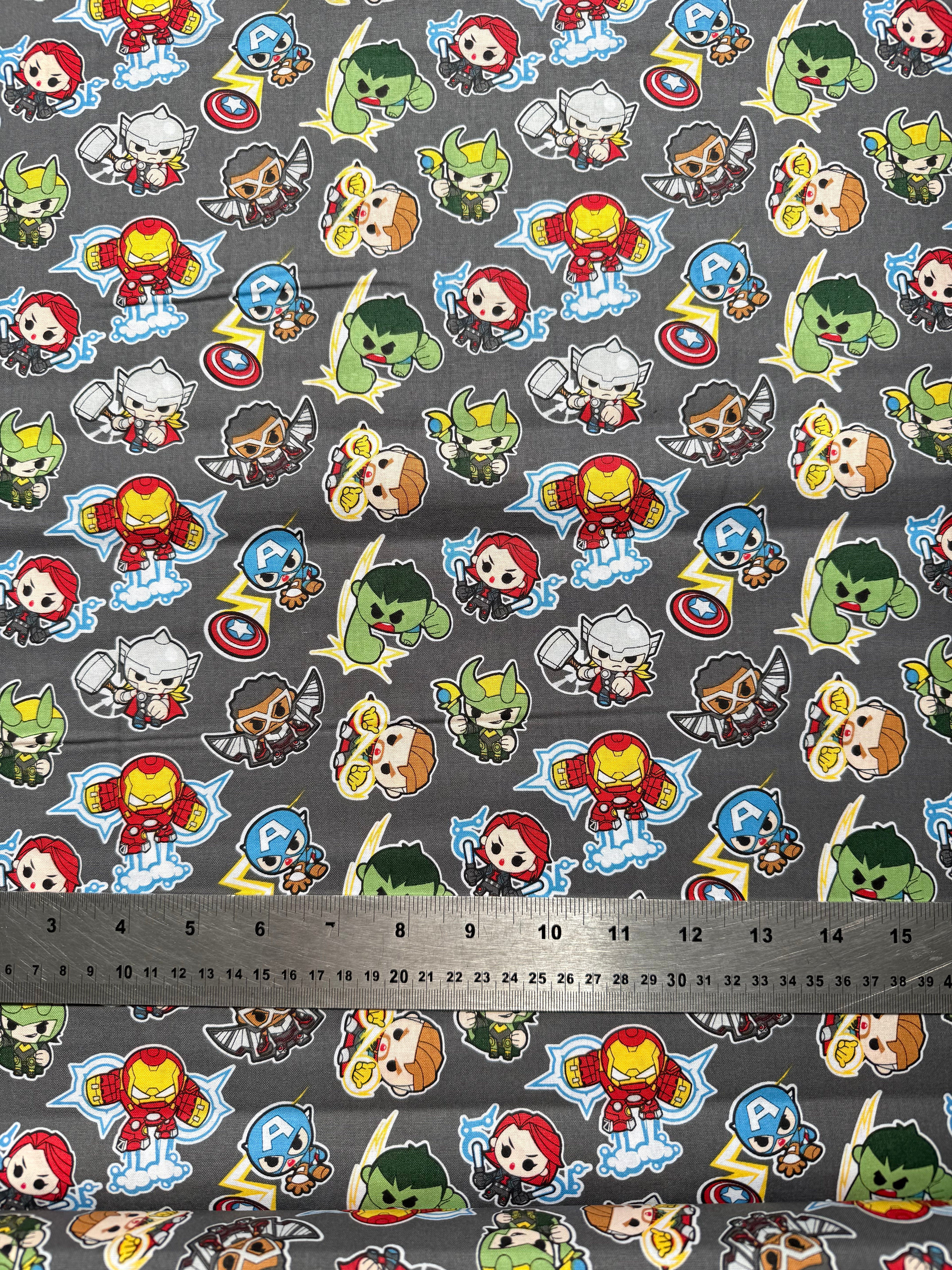Marvel Avengers Superhero Cotton Fabric - Half Yard (18” x 55”)