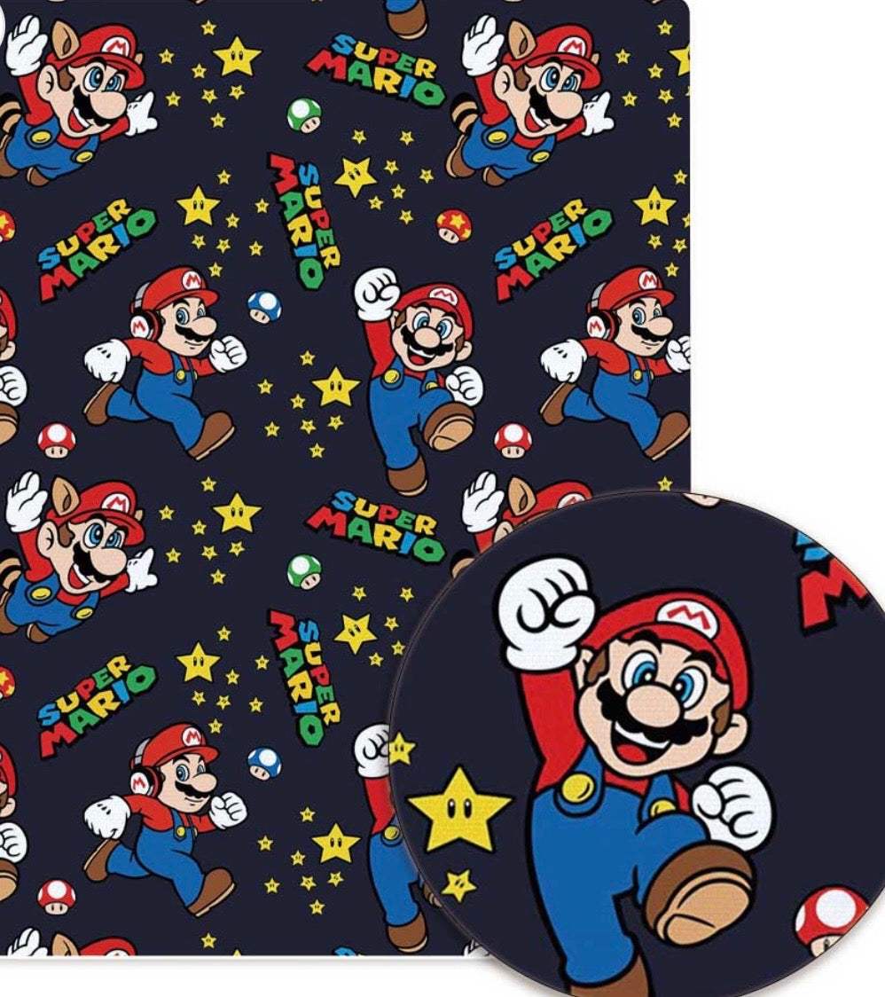 Super Mario game Polycotton Fabric - Half Yard (18” x 55”) 34453