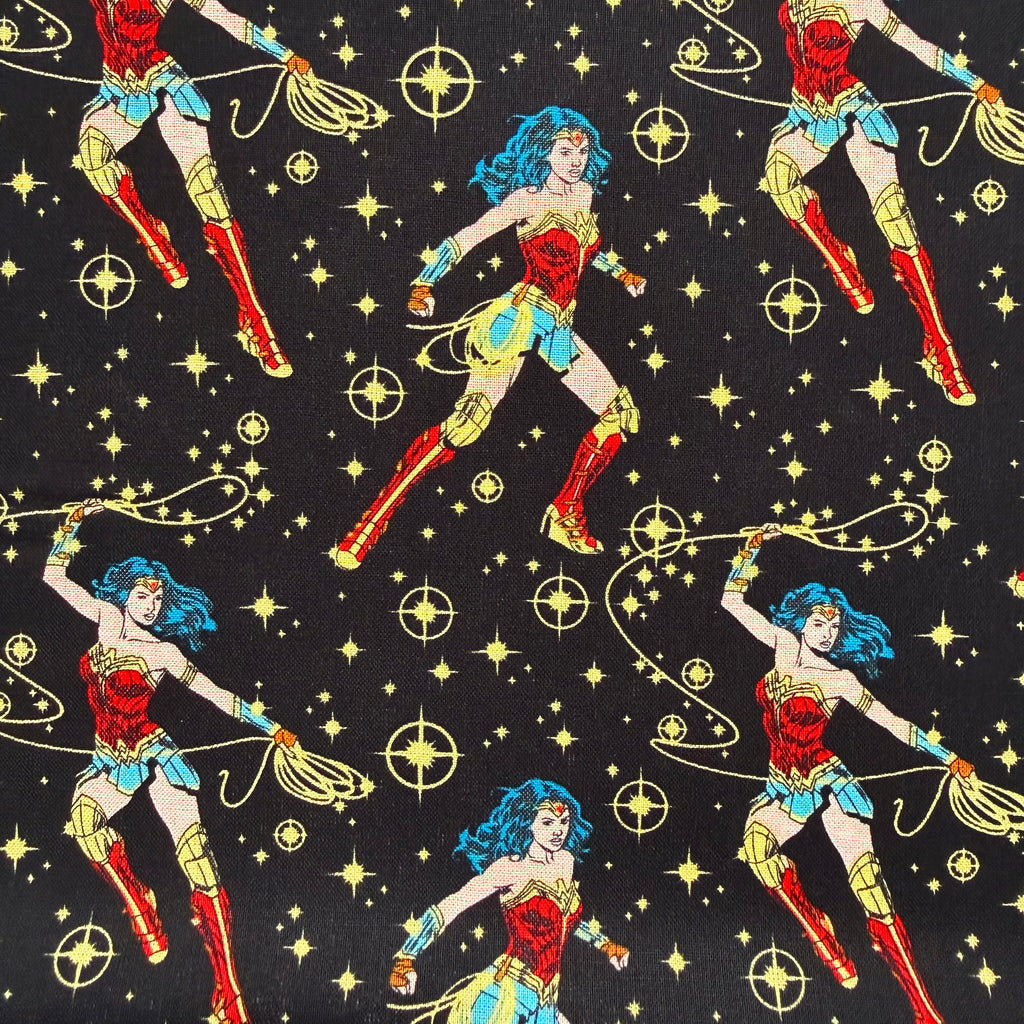 DC Comics Wonder Woman Cotton Fabric - Half Yard (18” x 55”)