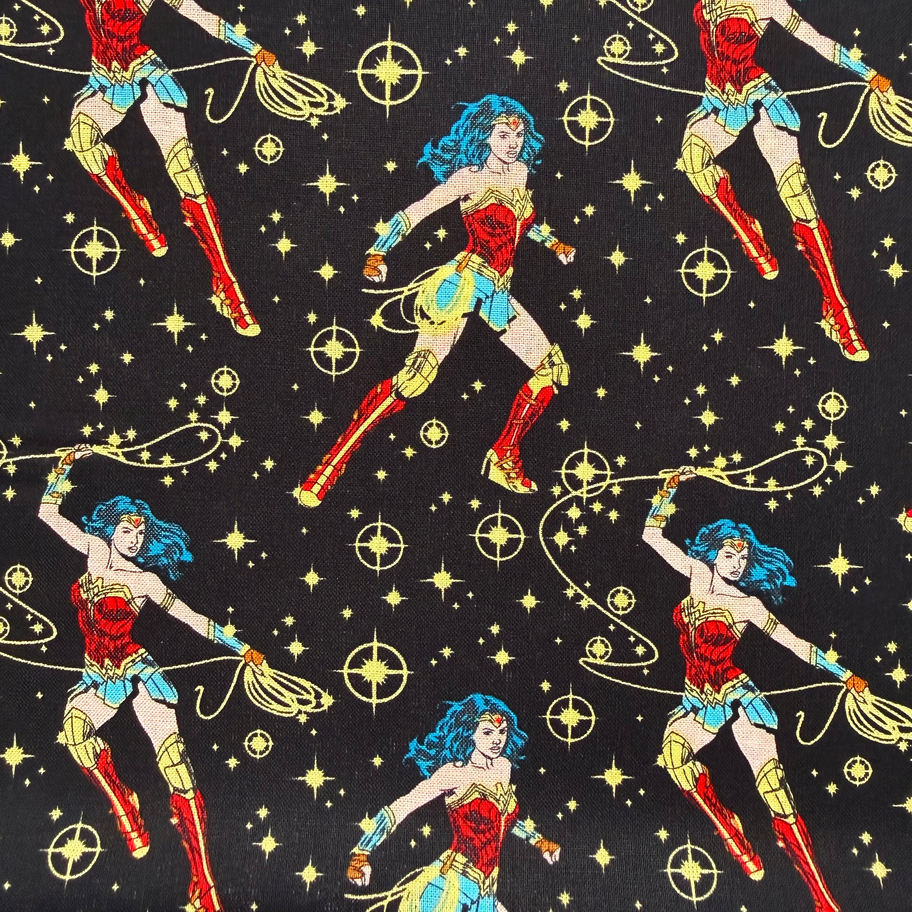 DC Comics Wonder Woman Cotton Fabric - Half Yard (18” x 55”)