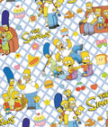 The Simpsons Homer Bart Cartoon Character Polycotton Fabric - Half Yard (18” x 55”) 15671