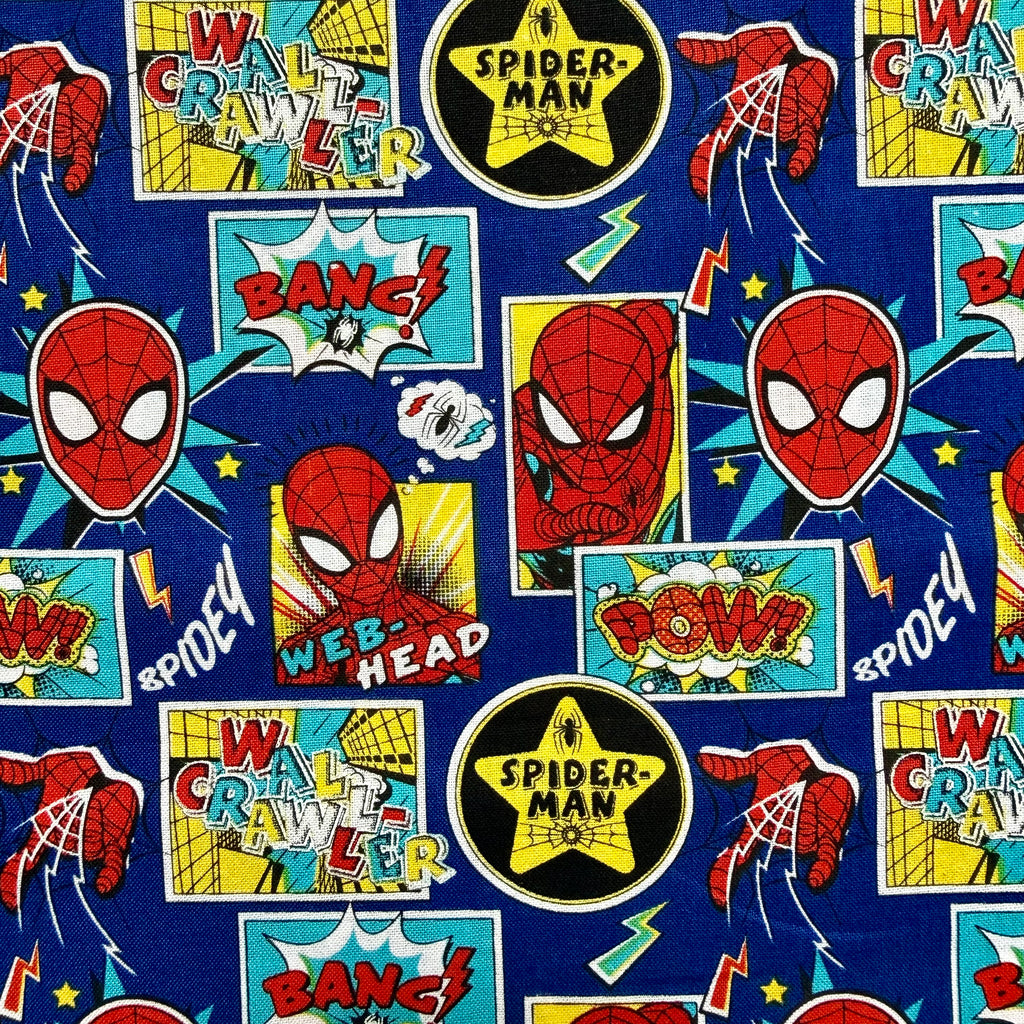 Marvel Avengers Spiderman Cotton Fabric - Half Yard (18” x 55”)