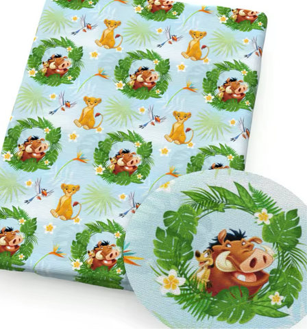 Lion King Polycotton Fabric Half Yard (18” x 50”)