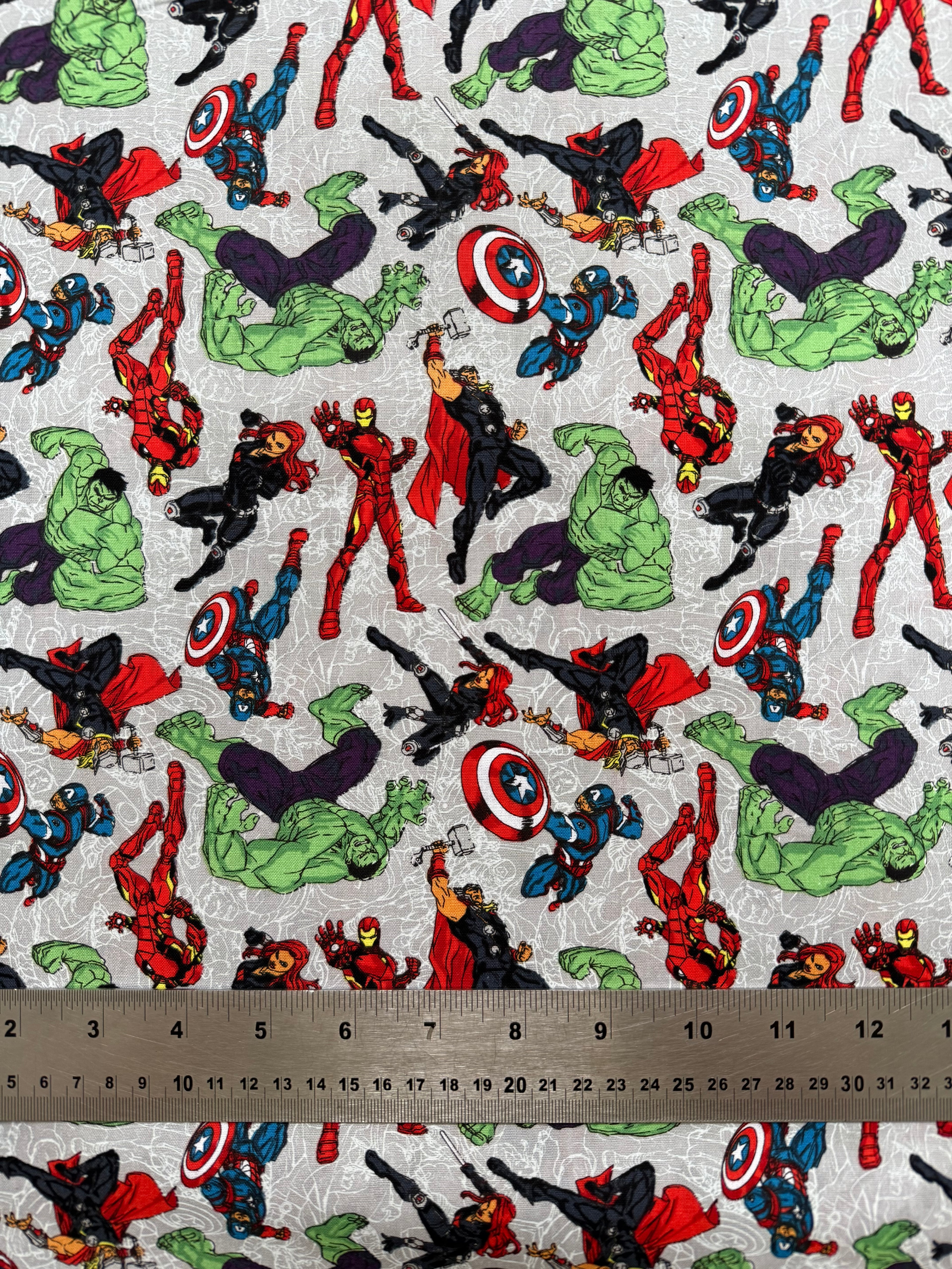 Marvel Avengers Superhero Superhero Cotton Fabric - Half Yard (18” x 55”) (Copy)