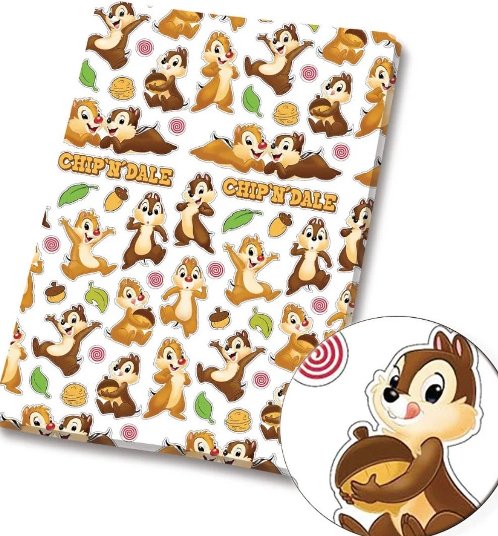 Disney Chip n Dale Chipmunks character Polycotton Fabric - Half Yard (18” x 55”) 50120