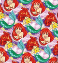 Disney Little Mermaid Princess Ariel Flounder Polycotton Fabric - Half Yard (18” x 55”) 37473