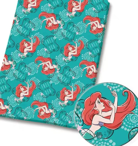 Little Mermaid polyCotton Fabric Half Yard (18” x 55”)
