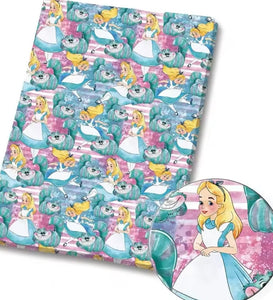 Alice in Wonderland polyCotton Fabric Half Yard (18” x 55”)