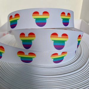 Rainbow Mickey and Minnie Grosgrain Ribbon