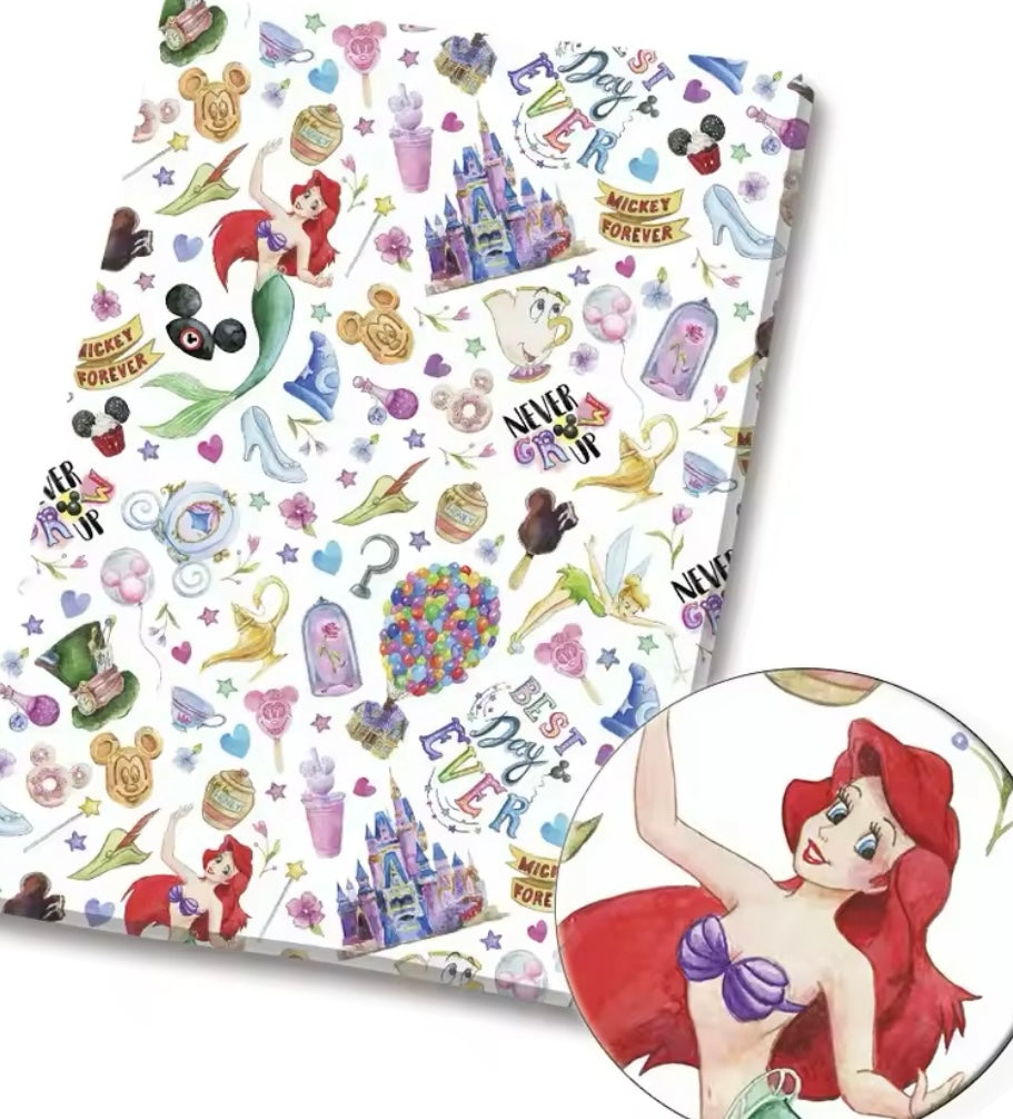 Little Mermaid polyCotton Fabric Half Yard (18” x 55”)
