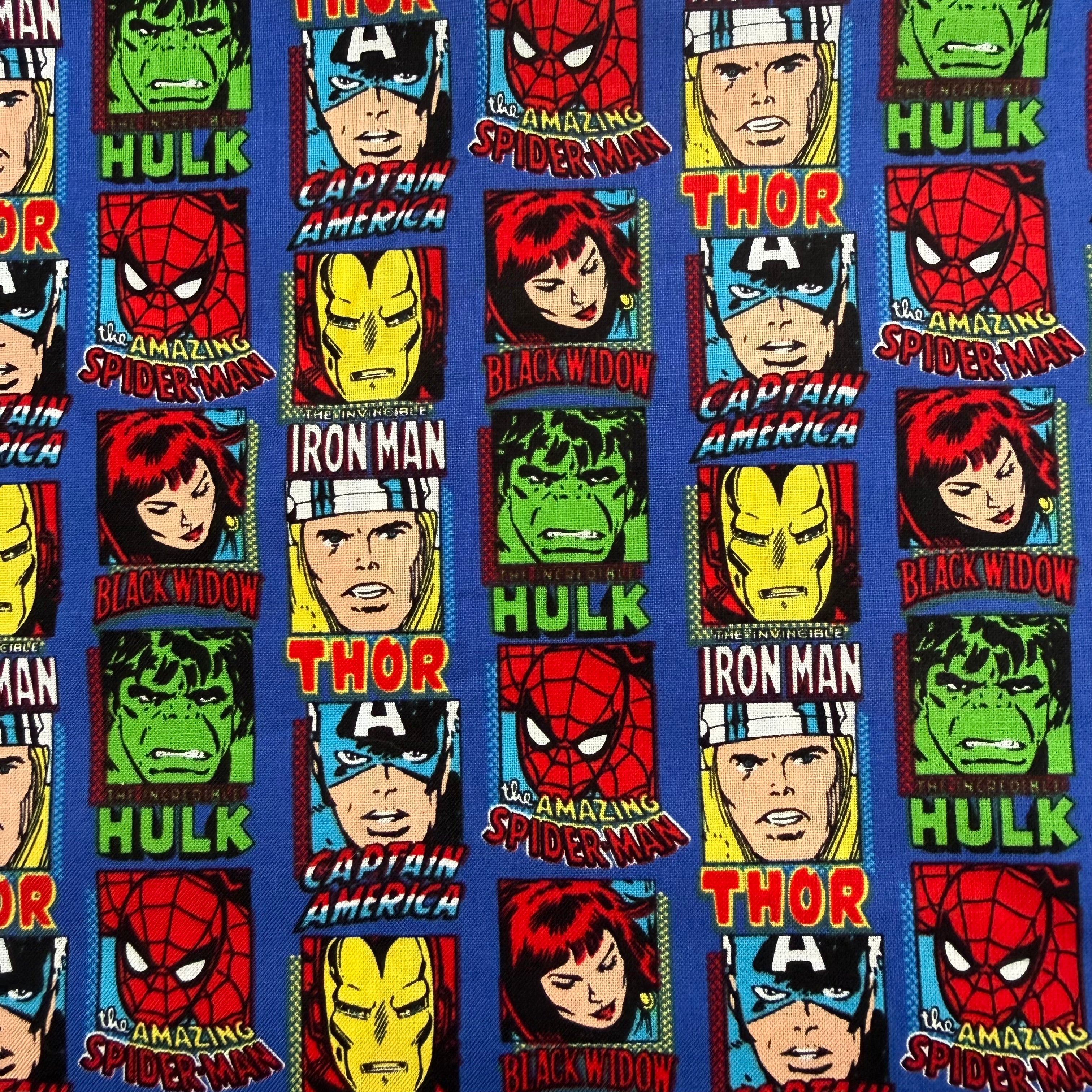 Marvel Avengers Superhero Cotton Fabric - Half Yard (18” x 55”)