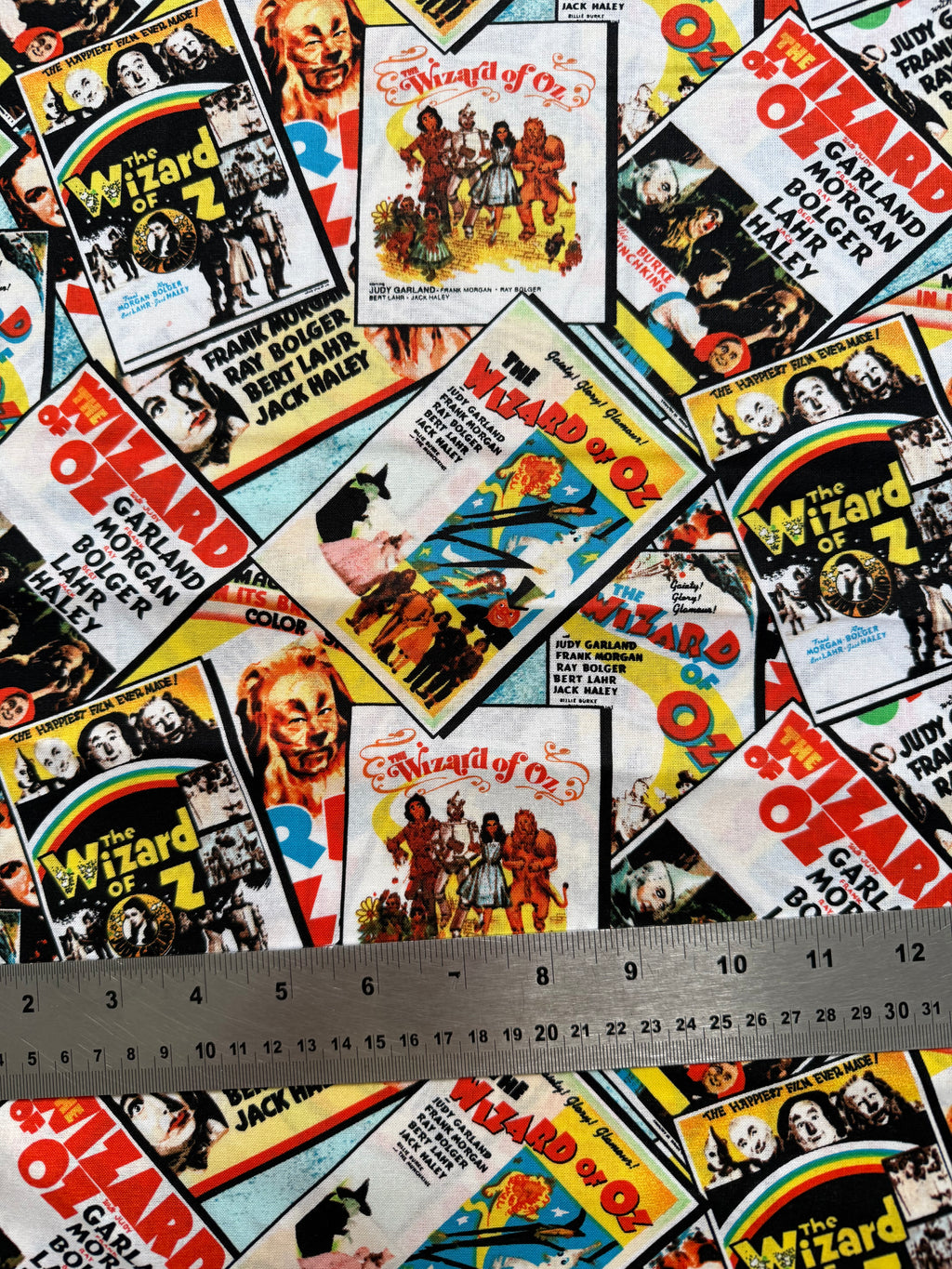 Wizard of Oz Movie Covers Cotton Fabric - Half Yard (18” x 55”)
