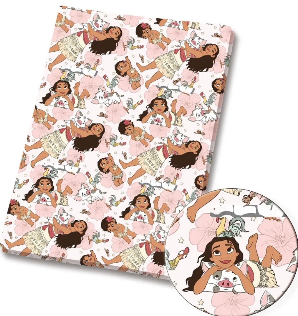 Disney Princess Moana Maui Polycotton Fabric - Half Yard (18” x 55”) 86099