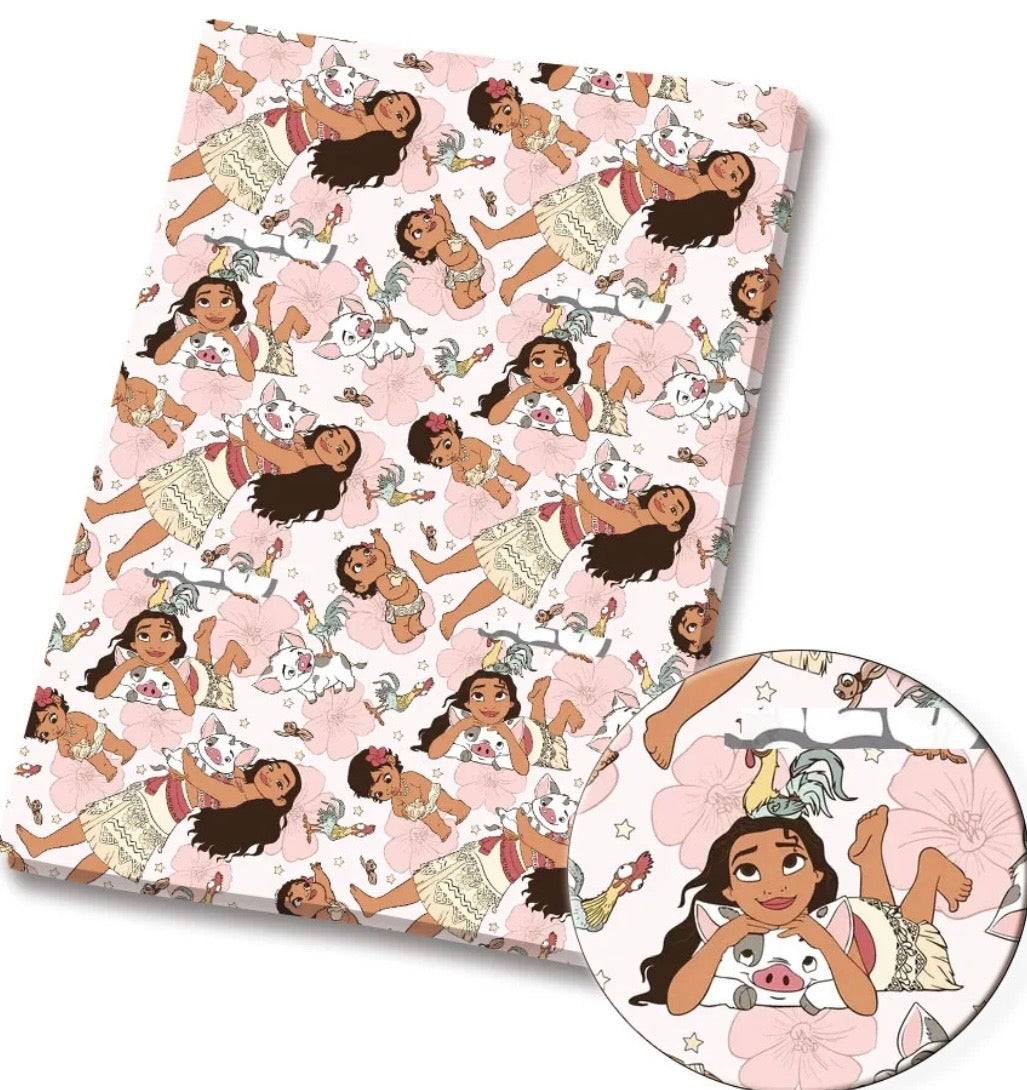 Disney Princess Moana Maui Polycotton Fabric - Half Yard (18” x 55”) 86099