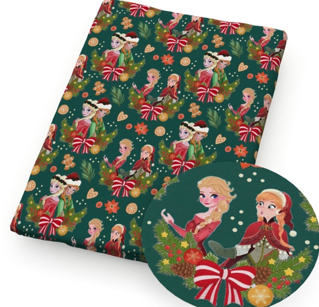 Disney Frozen Princess Anna Elsa Christmas Polycotton Fabric - Half Yard (18” x 55”) 1200822
