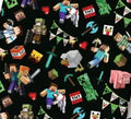 Minecraft Pixel Blocks game Creeper Character Polycotton Fabric - Half Yard (18” x 55”) 7124