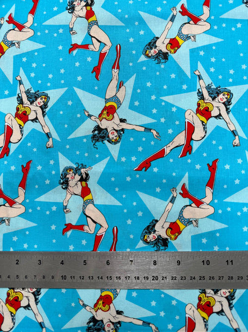 DC Comics Wonder Woman Cotton Fabric - Half Yard (18” x 55”)