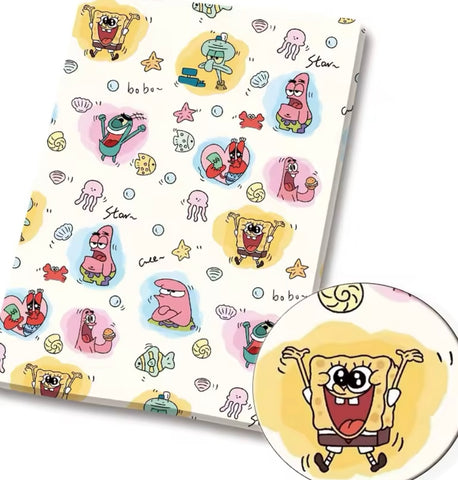 Spongebob polyCotton Fabric Half Yard (18” x 55”)