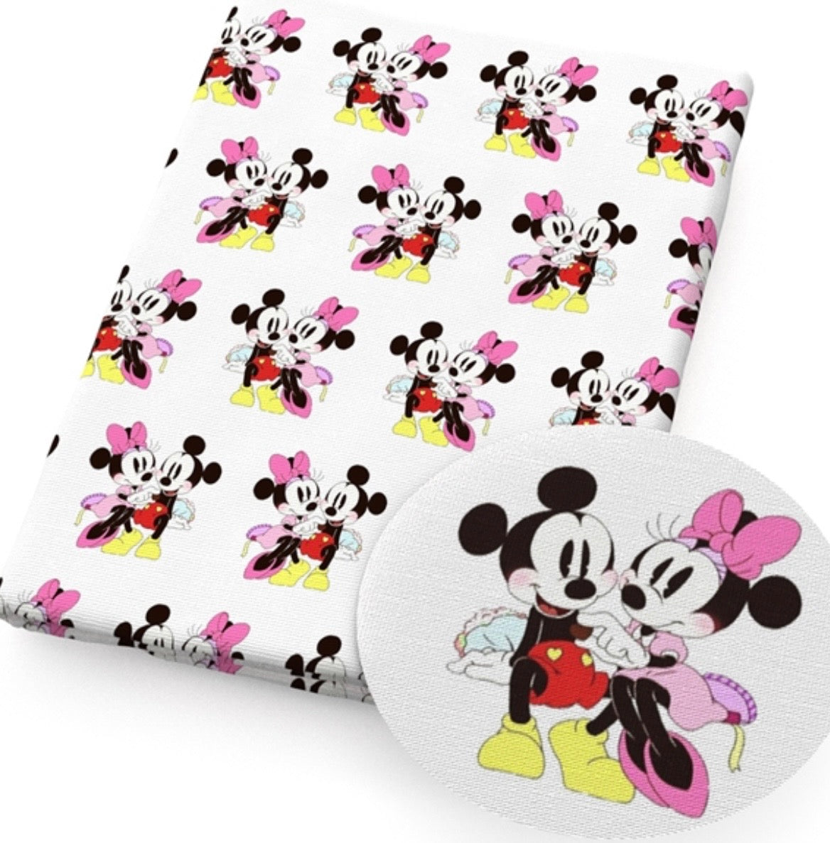 Disney Mickey Minnie Mouse Polycotton fabric - Half Yard (18” x 55”) 1224208