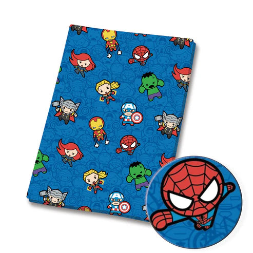 Marvel Avengers Superhero Spiderman Hulk Polycotton Fabric - Half Yard (18” x 55”) 81468