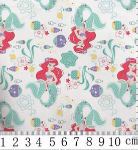 Little Mermaid polyCotton Fabric Half Yard (18” x 55”)