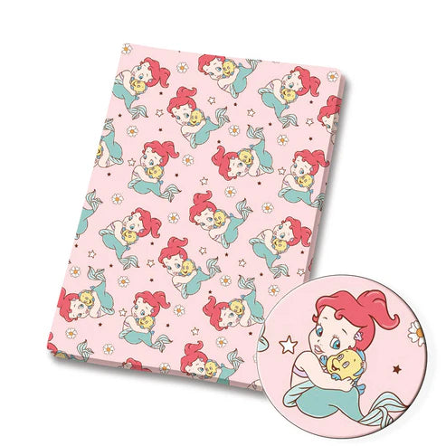Baby Mermaid Princess Polycotton Fabric - Half Yard (18” x 55”) 82261