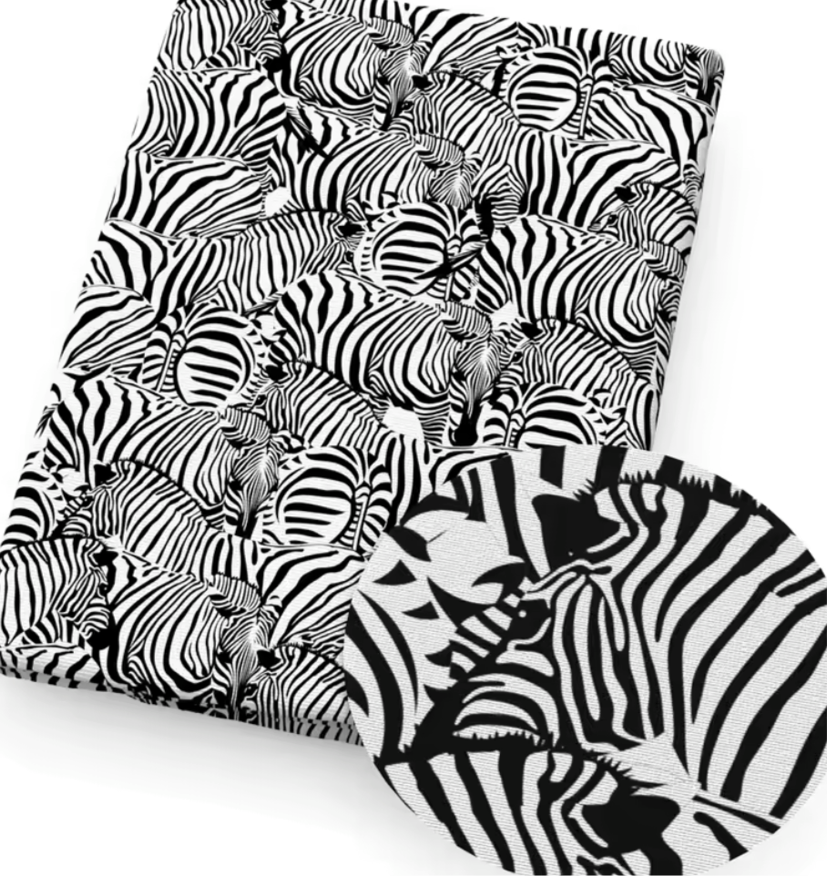 Zebra polyCotton Fabric Half Yard (18” x 55”)