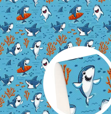 Sharks polyCotton Fabric Half Yard (18” x 55”)