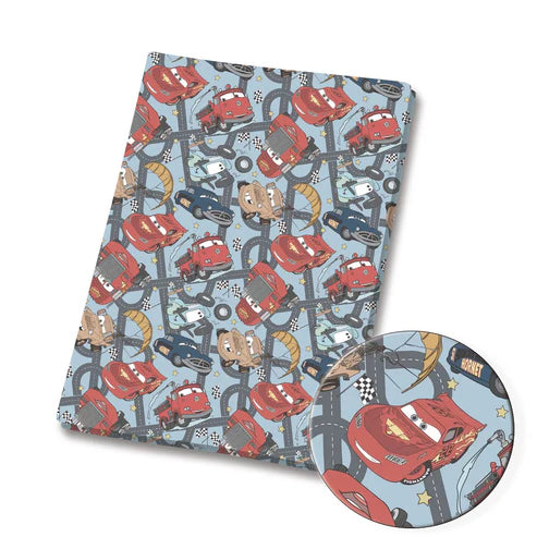 Racing Cars Adventures Polycotton Fabric - Half Yard (18” x 55”) 86123