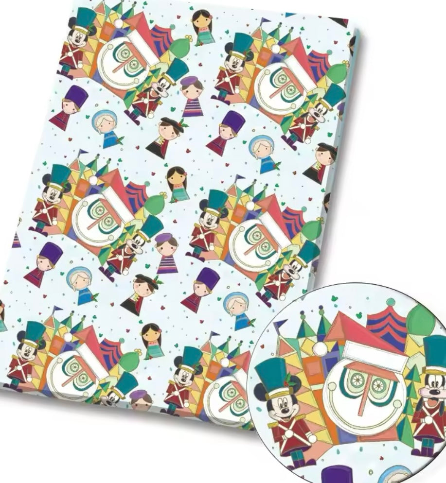 Small World polyCotton Fabric Half Yard (18” x 55”)