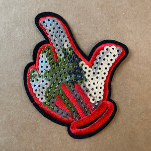 Sequin Mickey Hand Embroidered Patch