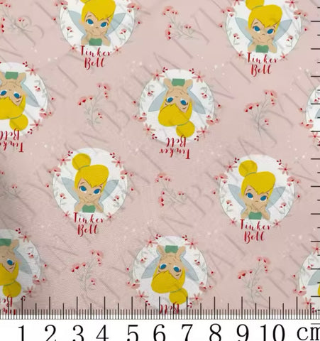 Tinkerbell Polycotton Fabric Half Yard (18” x 50”)