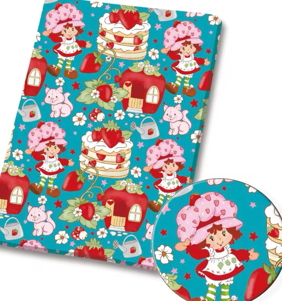 Strawberry Shortcake polyCotton Fabric Half Yard (18” x 55”)