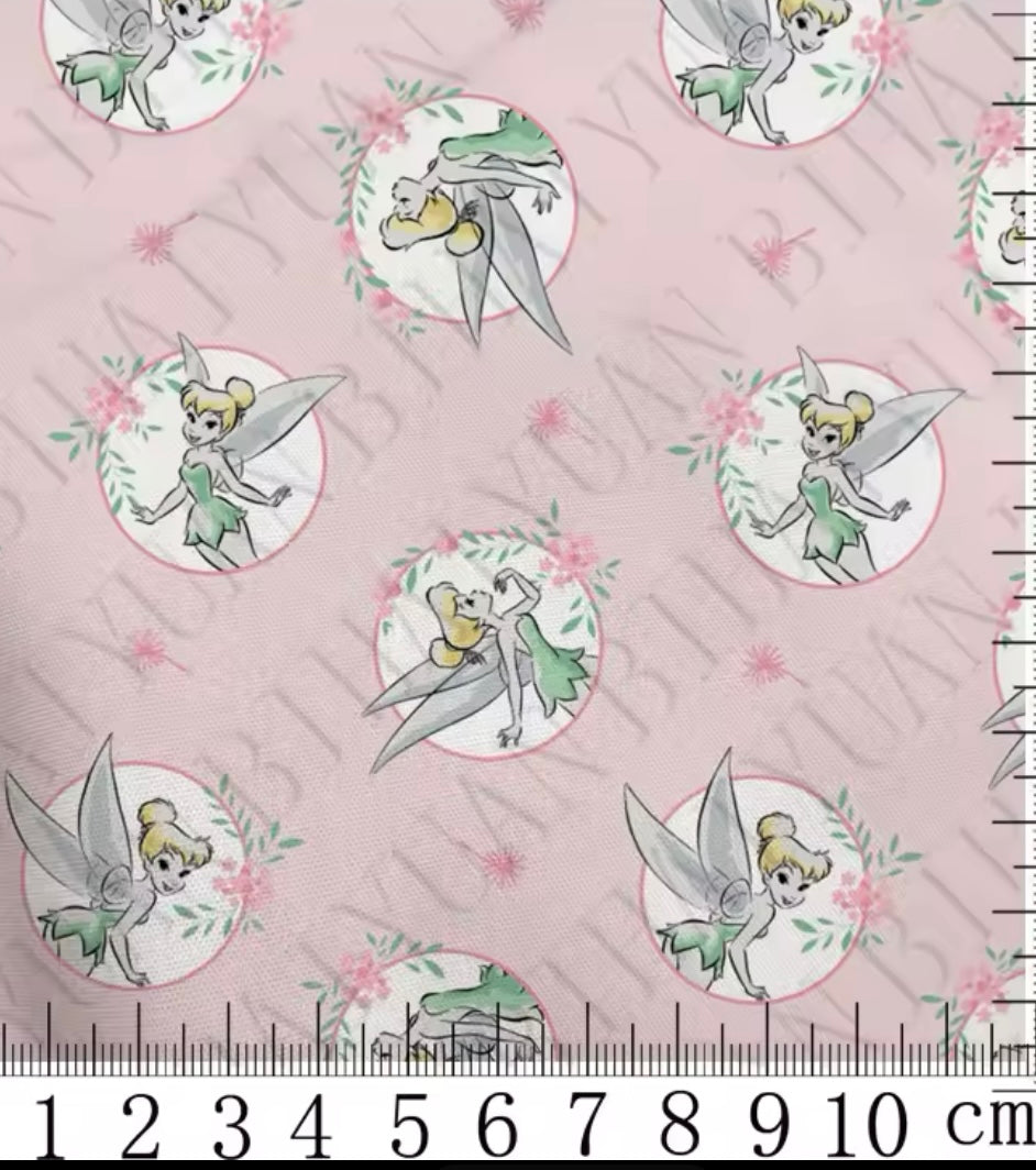 Tinkerbell Polycotton Fabric Half Yard (18” x 50”)