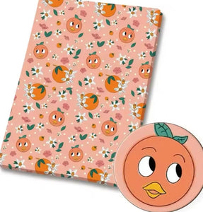 Orange Bird Polycotton Fabric Half Yard (18” x 50”)